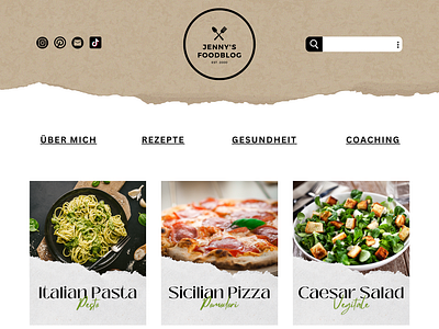 Foodblog Foody Website Template design food responsive template ui webdesign website