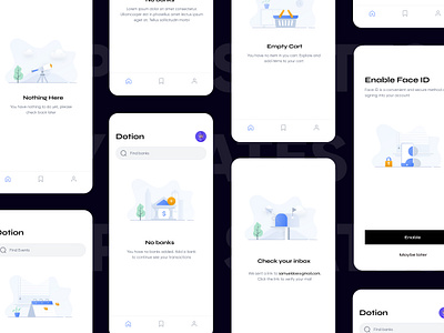 Empty state illustrations animation clean dashboard empty state empty states fintech illustration minimal ui ui kits