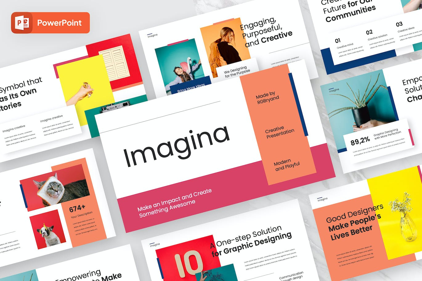 IMAGINA - Creative Modern Powerpoint Template abstract business clean corporate download google slides keynote pitch deck powerpoint powerpoint template pptx presentation presentation template professional slides template ui ux web website