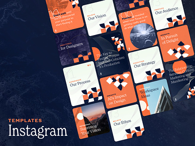 Experimental Instagram Templates brand branding geographic graphic design instagram modern patterns shapes social social media template ui