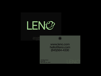 Business card for LENO - Agency concept branding design graphic design layout typography ux