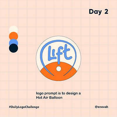Lift , Hot Air Ballon Logo air ballon challenge daily design lift logo orange sky
