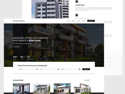 Real estate agency landing-page app design graphic design ui ux