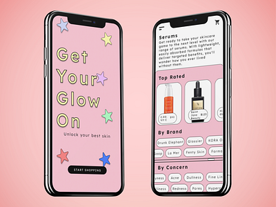 GlowUp - skin care platform app branding design graphic design skincare typography ui ux