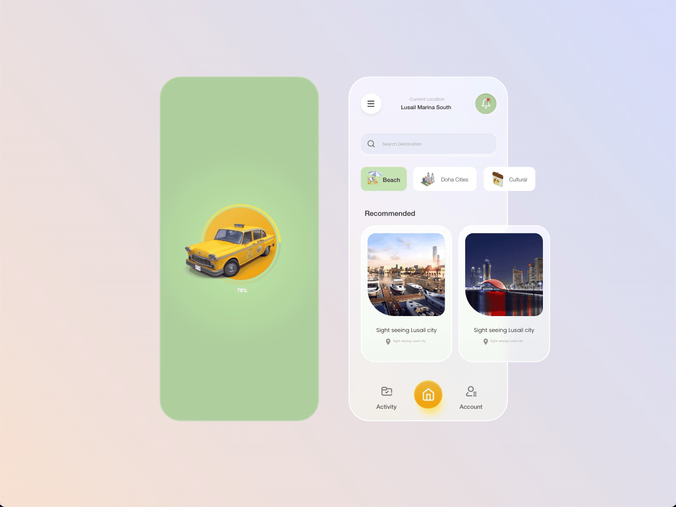 Vintage Taxi - Mobile App - Interaction animation appdesign design illustration interaction qatar ui ui designer uiux