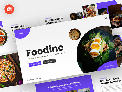 Foodine - Food Powerpoint Template abstract business clean corporate download google slides keynote pitch deck powerpoint powerpoint template pptx presentation presentation template professional slides template ui ux web website