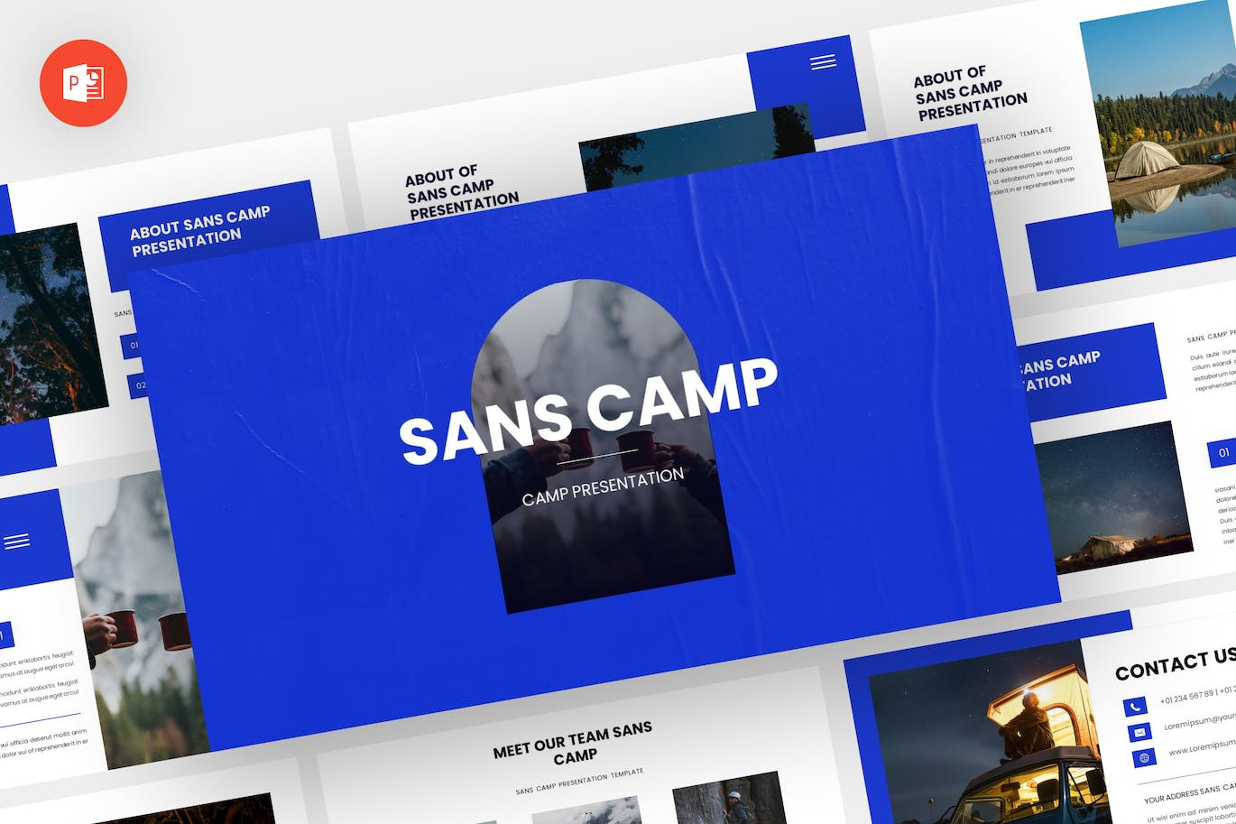 Sans Camp - Powerpoint Template abstract business clean corporate download google slides keynote pitch deck powerpoint powerpoint template pptx presentation presentation template professional slides template ui ux web website