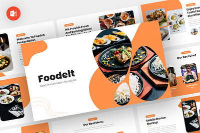 Foodelt - Food Powerpoint Template abstract business clean corporate download google slides keynote pitch deck powerpoint powerpoint template pptx presentation presentation template professional slides template ui ux web website