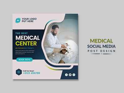 Medical Social Media Post Design Template creative medical modern social media post square template