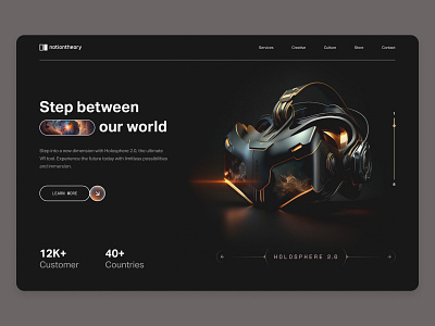 VR Product - Landing Page future futuristic graphic design landing page landing page design midjourney modern space ui ui design user experience user interface ux uxui virtual reality vr vr tool web design webdesign website