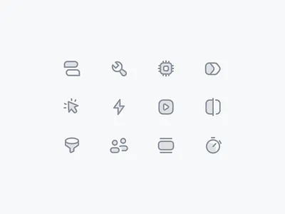 Dual-tone Icons Exploration clean component components library icon icon system iconography icons iconset illustration interface ui variant vector