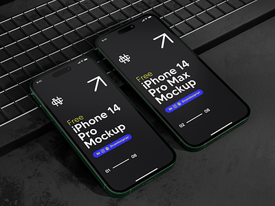 Free - iPhone 14 Pro Mockup 3d branding c4d cgi design figma free mockup freebie graphic design iphone mockup psd render ui