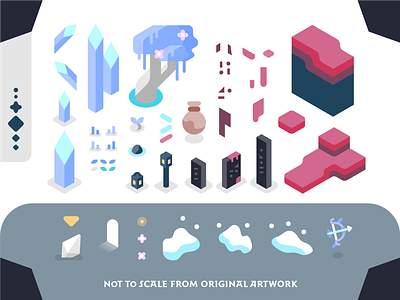 Twisted Haven: Sprites assets game design illustration illustrator isometric landscape nature objects sprites vector