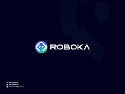 Roboka brand Identity | Robotic science E-learning abstract app branding branding identity creative design gradient logo graphic design icon illustration logo logo designer logo mark minimal robot ui ux vector visual identity web3.0