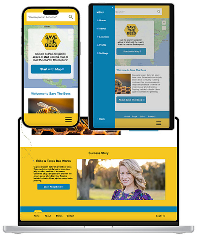 "Save The Bees" - an Adobe XD prototype for an app & website adobe adobe xd app app designer design ui ux ux design ux designer web designer website xd