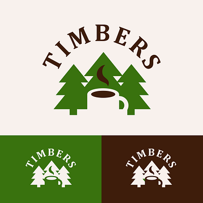 Logo Design for Timbers branding cafe coffee coffee cup design freelance work graphic design logo logo design branding timber trees vector