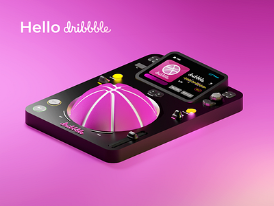 Hello Dribbble! 3d cdj design dj dribbble graphic design music pink