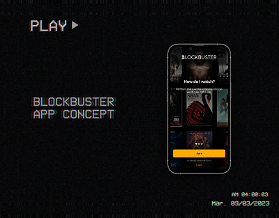 BLOCKBUSTER APP CONCEPT app blockbuster design movies stream ui