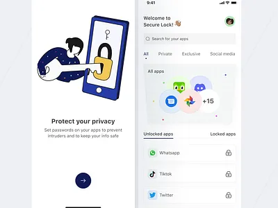 Secure lock app lock applock design ui ui design