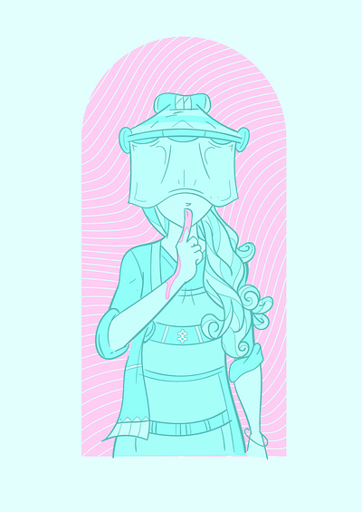 𝕷𝖆 𝕭𝖗𝖎𝖌𝖆𝖓𝖙𝖊𝖘𝖘𝖆 2 color character cyan girl illustration italy long hair mystery pink secret vector veil