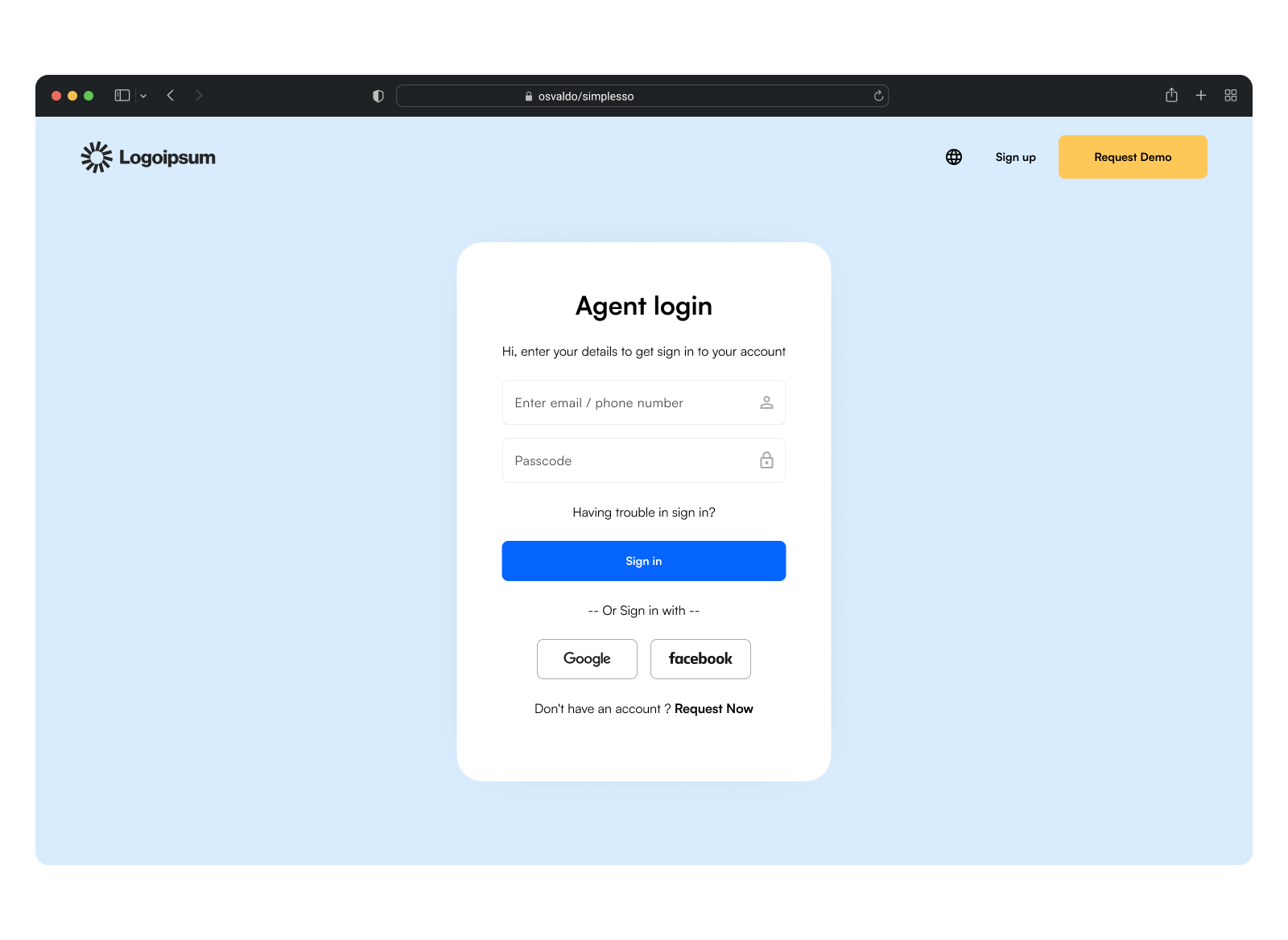Login SSO by Osvaldo Gomez on Dribbble