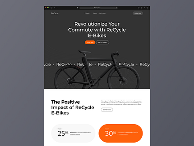 Hero Section - ReCycle bike branding design landing page minimal ui ux web web3