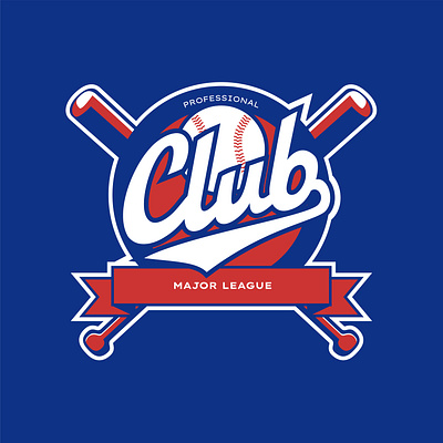Baseball logo ball baseball bit blue branding club graphic design logo major league professional red sport