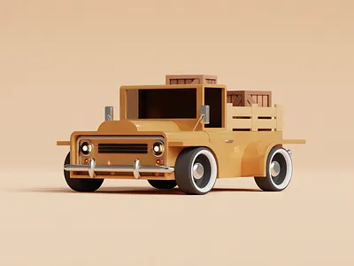 Stylized Pick-up Truck 3d 3d design 3d illustration 3dart 4rmvn art blender c4d car concept creative design illustration minimal render retro vintage