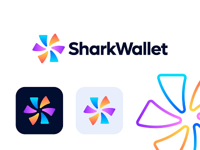 SharkWallet- Web3 Wallet Logo, crypto, blockchain, finance logo blockchain brand design brand identity branding crypto design finance logo minimal modern logo shark wallet logo web 3.0 web3