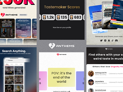 Anthems - Music Sharing App app branding design figma graphic design illustration logo mobile music ui vector