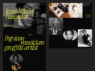Longread | Basquiat art artist graffiti landing page minimal musician street art ui ux webpage website yellow