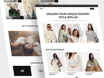 Wear - Fashion Landing Page app branding clean clothes design ecommerce fashion graphic design landing page luxury minimalist platform promotions trend ui uiux ux wear web website