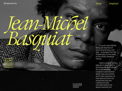 Longread | Basquiat art artist graffiti graffiti artist landing page minimal musician street art ui ux webpage website yellow