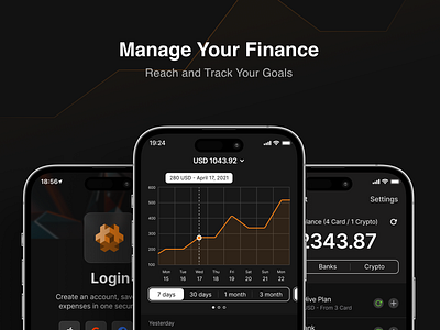 Finance Tracking App - iOS dark mode finance finance management fintech graph ios malaysia mobile app finance mobile app fintech rebranding revamp