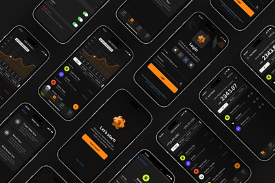 Finance App - The Easy way to track and manage your finance analytics dark mode dashboard finance financial app fintech graph mobile app orange ui user interface ux