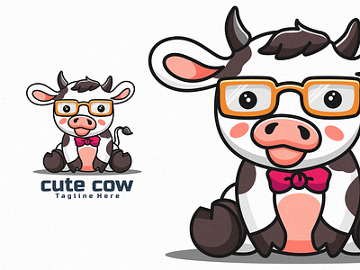 Cute Cow Character Mascot character cow cute design illustration logo mascot