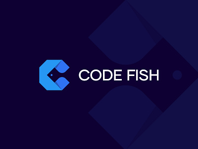 Code Fish branding c c letter logo coding fish icon identity it logo logo designer mark minimalist logo modern logo simple logo software symbol tech top typhography web