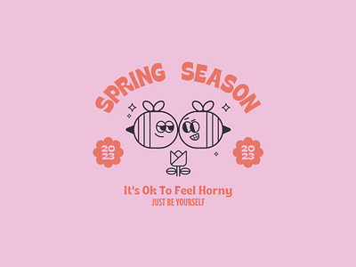 Spring Season badge bees branding character design cute design flower icon illustration insect romantic spring vector