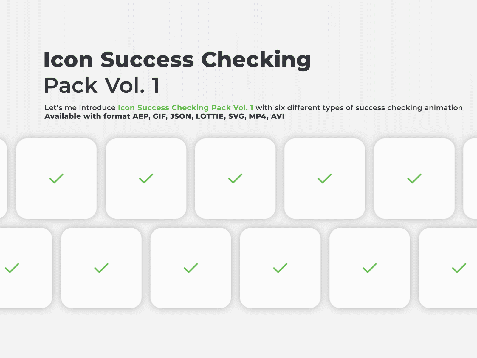 Lottie Files (Icon Success Checking Pack Vol. 1) adobe animated animation bundling checking design figma graphic design icon icon scout illustration lottie lottie files motion graphics pack subscribe success user experience user interface website