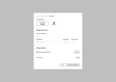 Credit Card Checkout (Daily UI Challenge #002) dailyui design ui ux