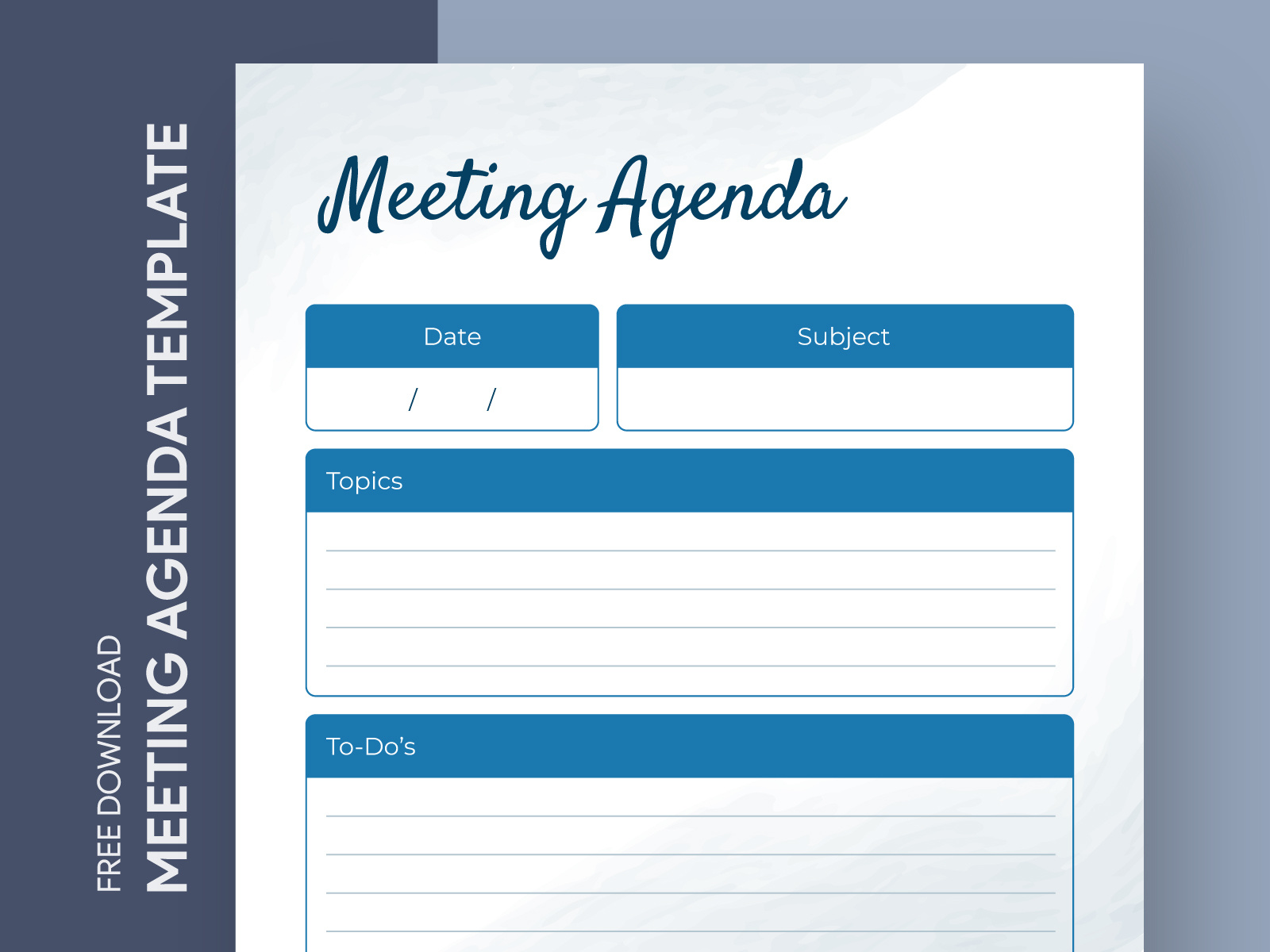 Business Meeting Agenda A4 Template