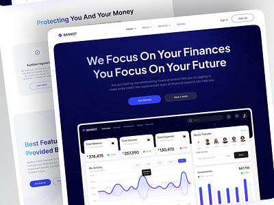 Bankot - Financial Website b2b b2b finance b2c finance finance landing page finance landingpage financial financial website fintech future investment landing page money saas saas finance website website finance