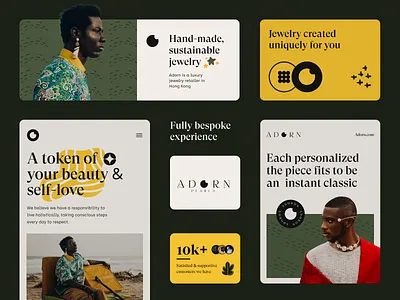 Adorn - Branding adorn appuidesign brandidentity branding brandingdesign design identity landing page design logo logodesign modern design packaging startup ui uiuxdesign webdesign websitedesign webuidesign