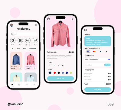 Cardigan ECommerce App app app design design ui uiux web design webdesign