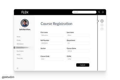 Course Registration form/web design adobexd app app design design figma ui uiux web design webdesign