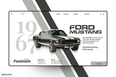 Ford Mustang Car Web design adobexd app app design car design figma ford minimal mustang ui uiux userinterface web design webdesign