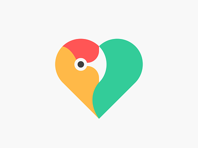 Love Parrot! bird birds brand branding colors heart icon illustration logo logo design love mark parrot saas symbol tropical wings