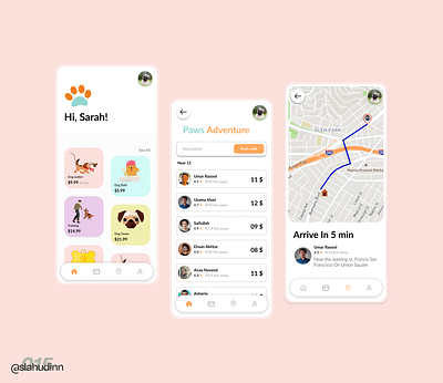 Walking Dog App design adobexd adventure app app design design figma paws pets ui uiux userintreface web design webdesign