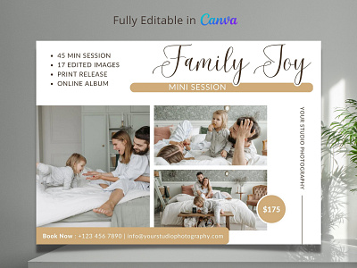 Family Joy Mini Session canva template family mini session mini session