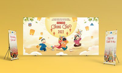 "tet" trung thu | Backdrop graphic design illustration